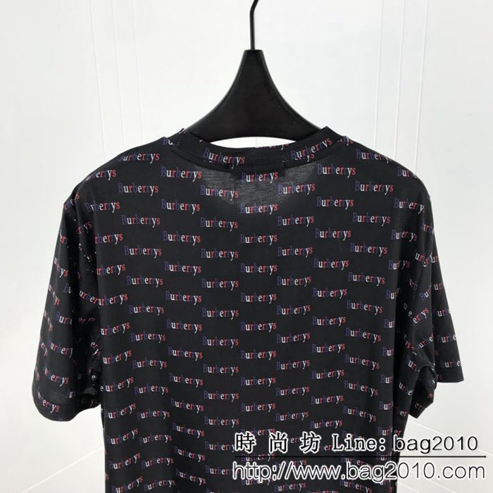 BURBERRY巴寶莉 19ss早春新款短袖 滿印字母印花logo 絲光混紡面料 高版本男女同款 ydi2264